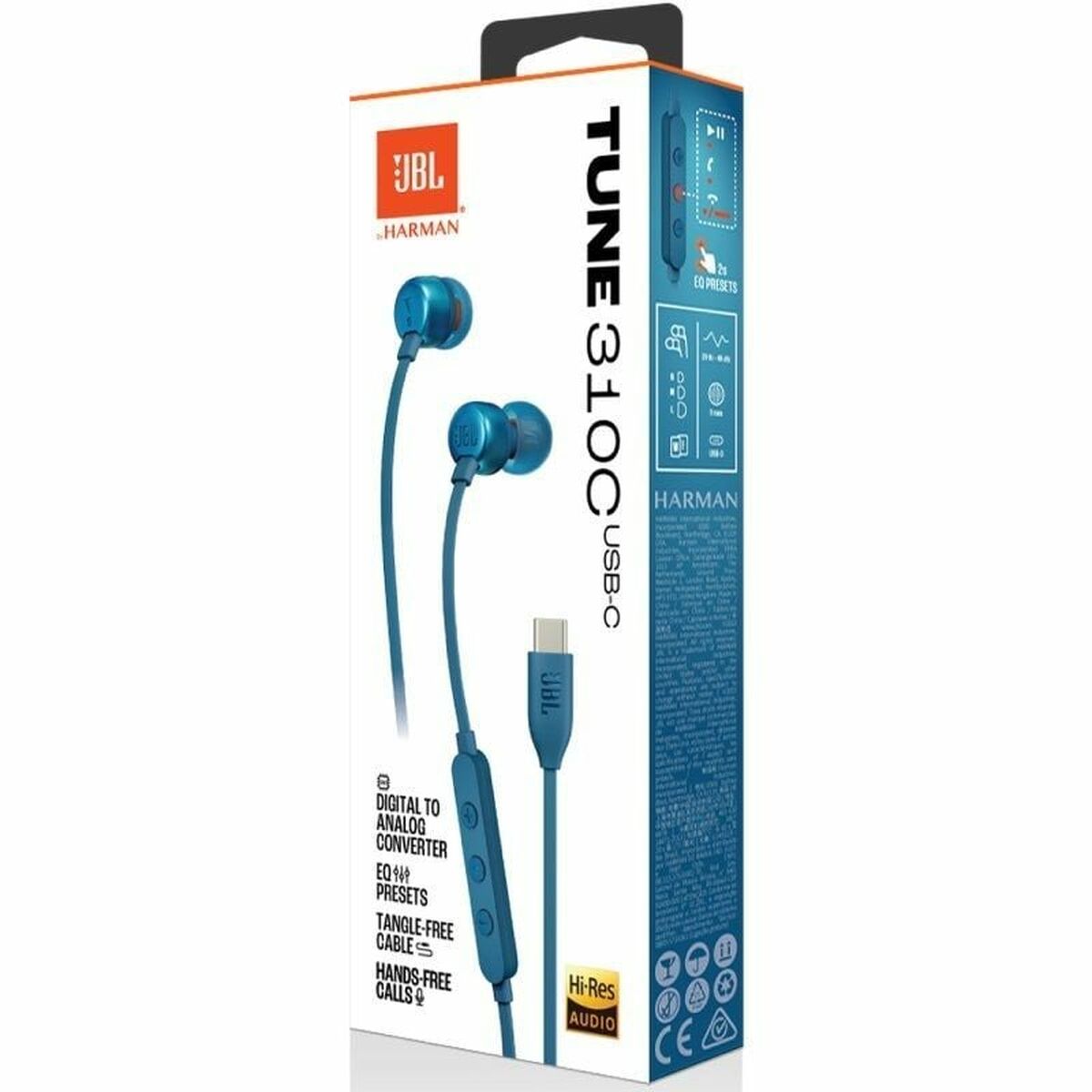 Headphones with Microphone JBL Tune 310C Blue-1